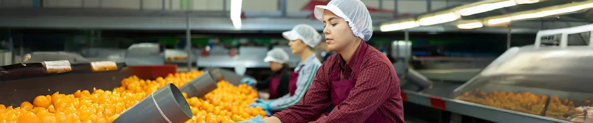 Woman working in a citrus factory