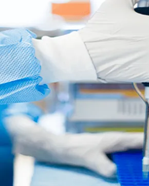 scientist pipetting with hands