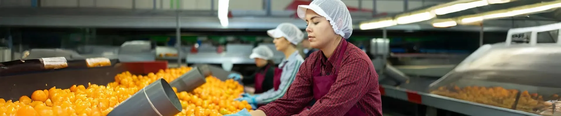 Woman working in a citrus factory