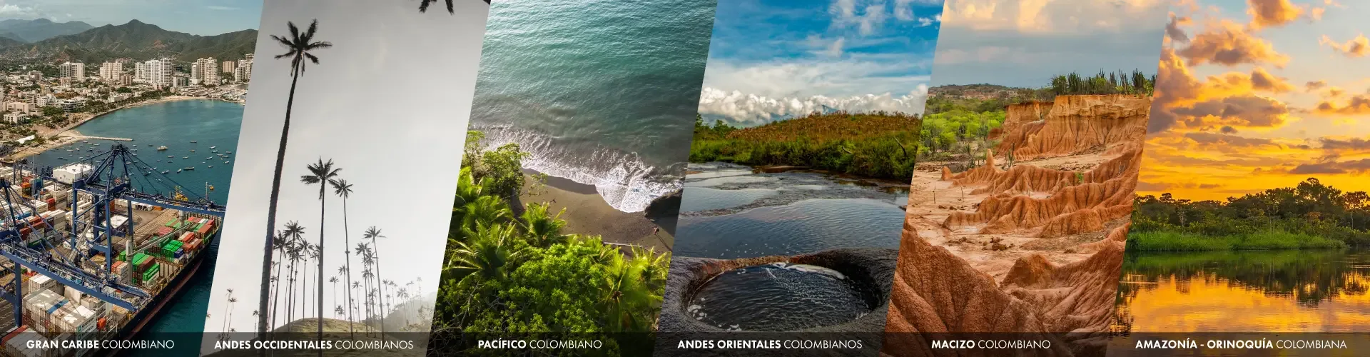 Paisajes de distintas regiones de Colombia