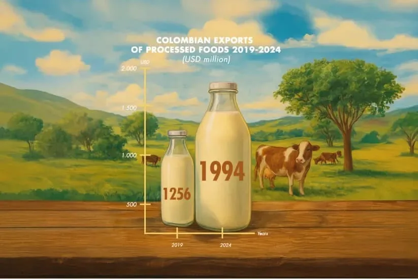 Colombian exports of processed foods.