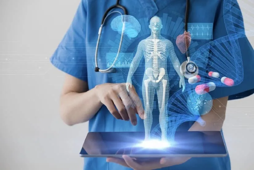 Doctor with an AI tool.