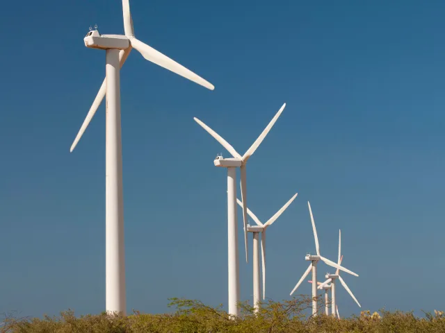 A wind farm that is part of the Colombian market and the sustainable investments.