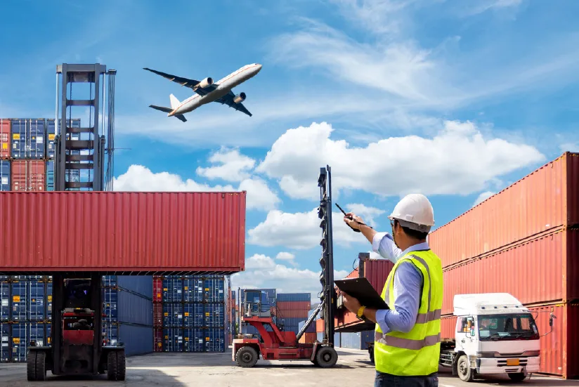 Goods from Colombia arriving to a port.