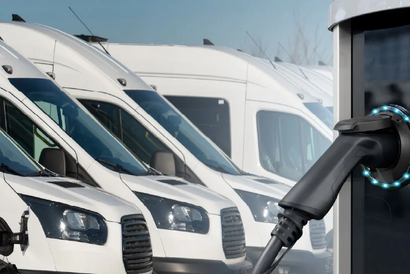 Road infrastructure with places for vehicles charging