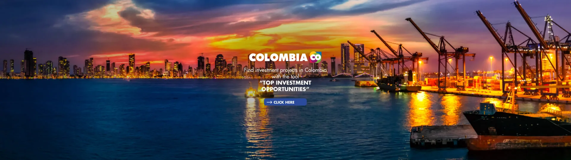Seaport with investment promotional text