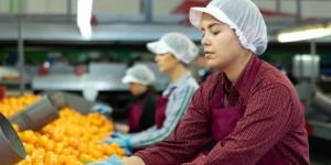 Woman working in a citrus factory